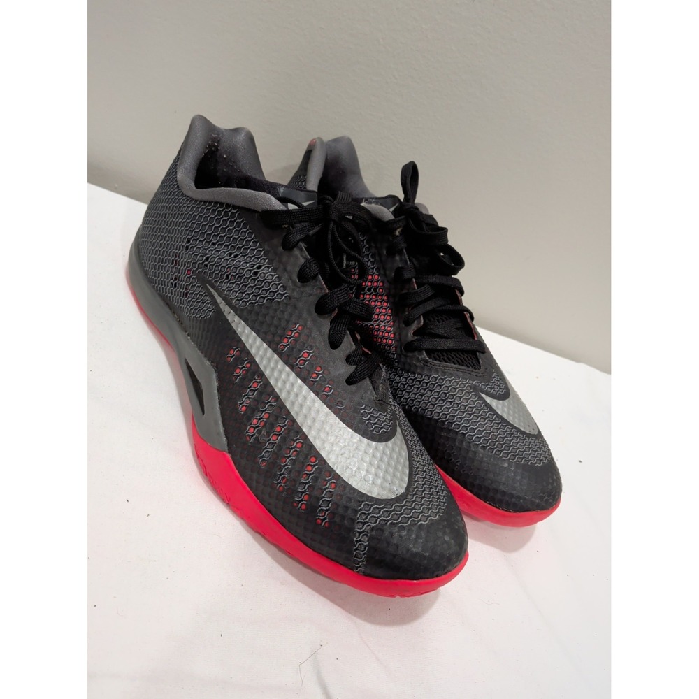 Nike Hyperlive Mens size 11.5 Gray/Red/Black 819663-002  Few Wears